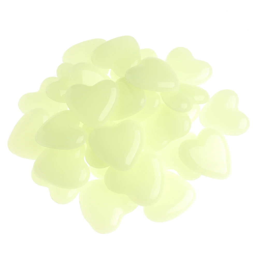 Glow in The Dark Artificial Pebble Stone  2-3cm Blue Green Heart Shape For Garden Decorations