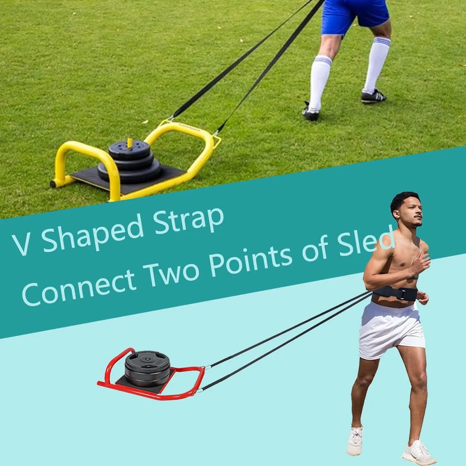 Power Running Training Speed Sled for Athletic Exercise and Speed Improvement Weighted Drag Sport Weighted Sledge