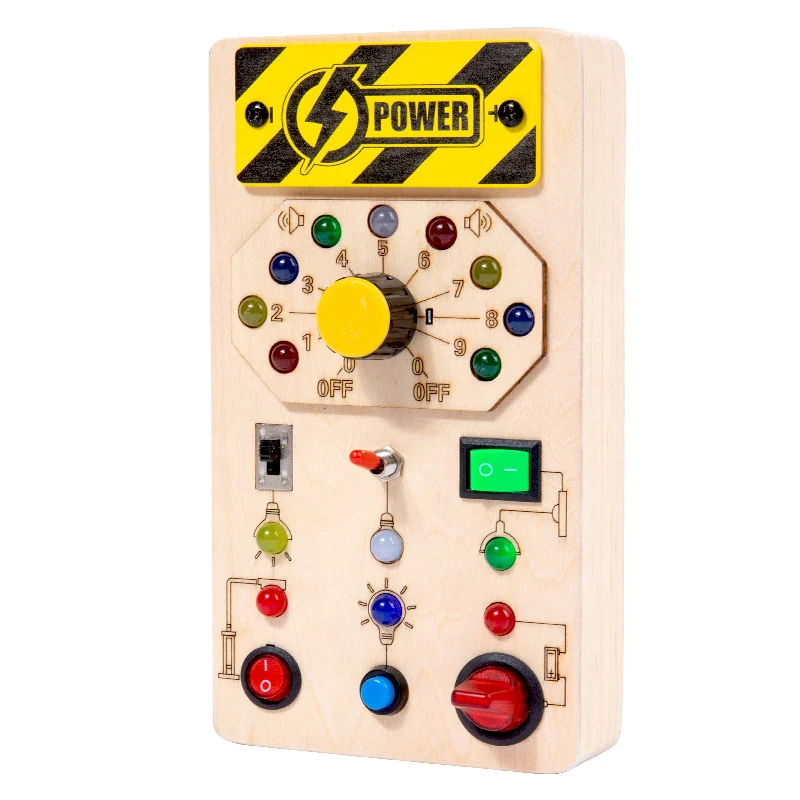 2024 New Montessori Wooden Busy Board led light busy board Light Switch Toys for Toddlers
