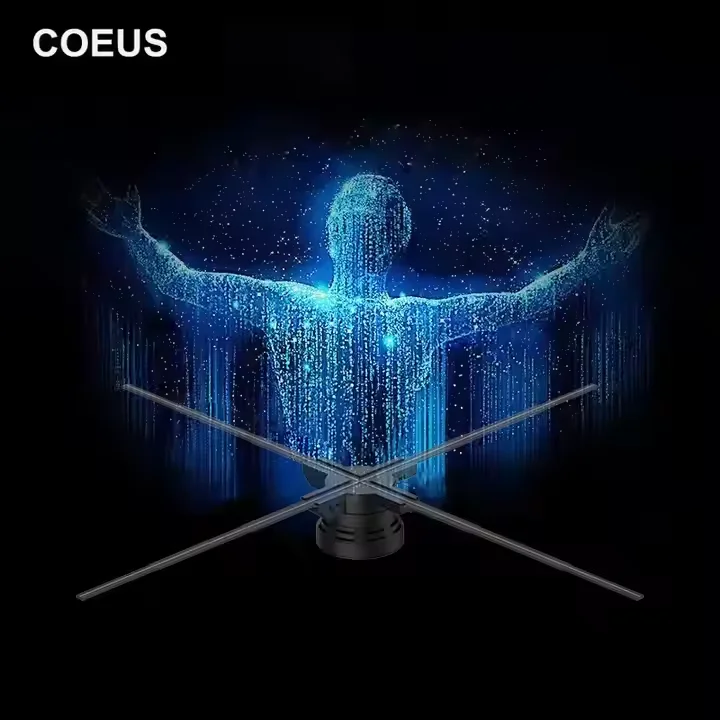 COEUS 65CM Full Size 3D Hologram Projector New Ologramma 3D Advertising Equipment LED Fan Video Wall Display Poster Materials