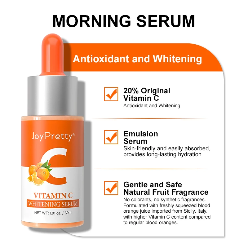 Wholesale organic day night skin care set Moisturizing Rejuvenating Whitening Vitamin C Vitamin E  serum set