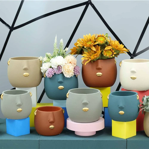 Home and Garden Handmade Pottery Carton Figure Flower Pots Ceramic Mold for Bonsai Pot
