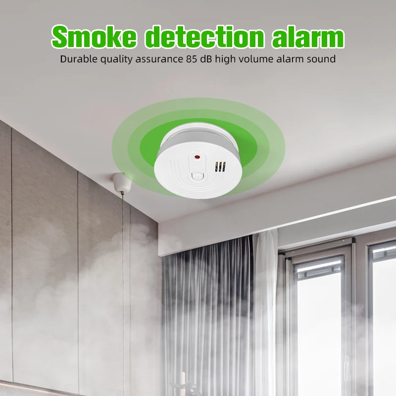 OEM ODM Factory Hotel ABS Smoke Leak Sensor 85Db Standalone Photoelectric Wireless Fire Smoke Detector Alarm