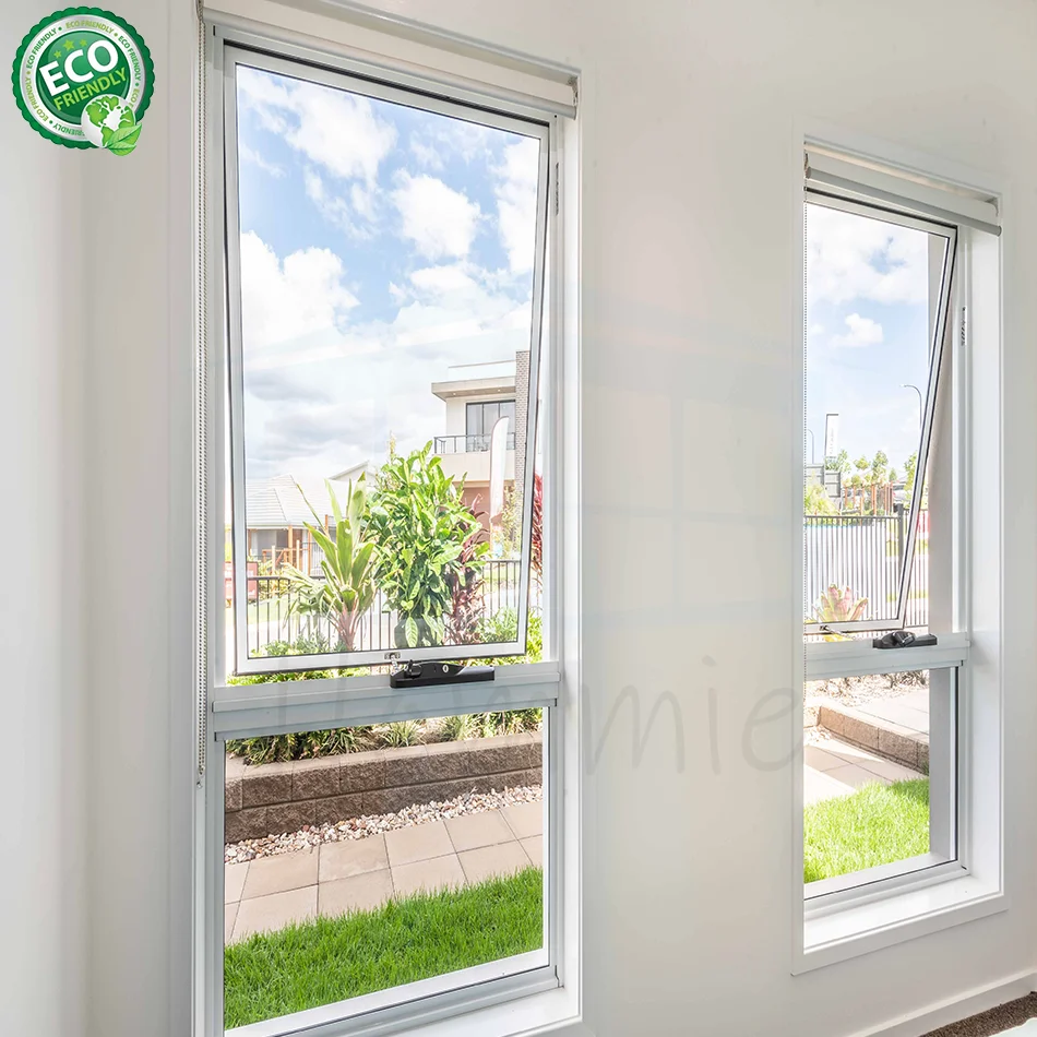 Residential Custom Powder Coating Aluminium Awning Casement Vertical Aluminum Window and Doors German Brand