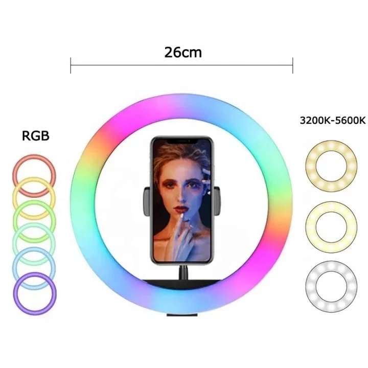 Factory Wholesale Led Ring Selfie Light 10 Inch Adjustable Height Led Ring Light With Tripod Stand