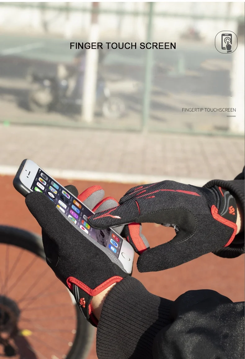 CoolChange Winter Cycling Gloves Touch Screen Riding MTB Bike Gloves Sport Full Finger GEL Padding Motorcycle Bicycle Gloves