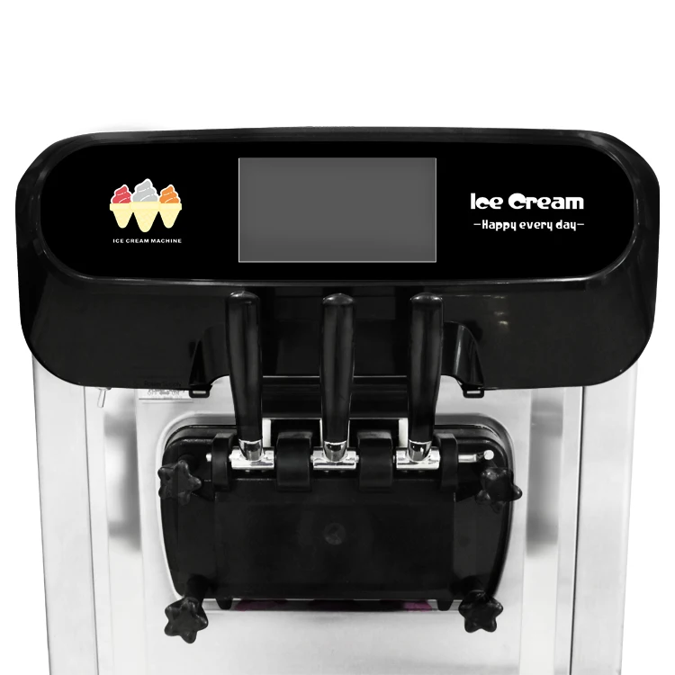 Best Sale  Goshen Guangzhou Factory 2+1 Mixer Soft Ice Cream Machine Ice Cream Roll Machine 3 Flavors Commercial Usede