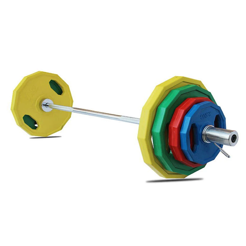 Fitness Equipment 12 Sides Rubber Weight Lifting Plate Set