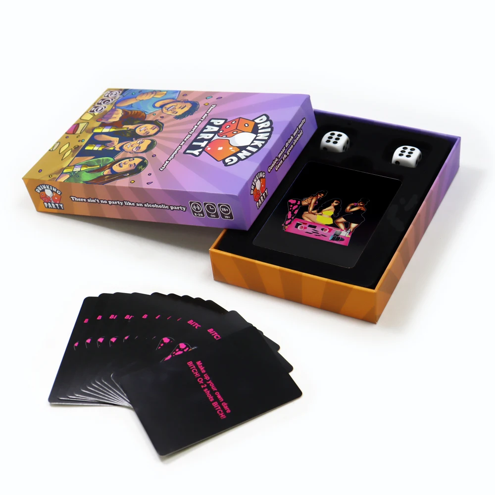 Custom printing service adult drink game card with excited drinking card games for adult truth or drink