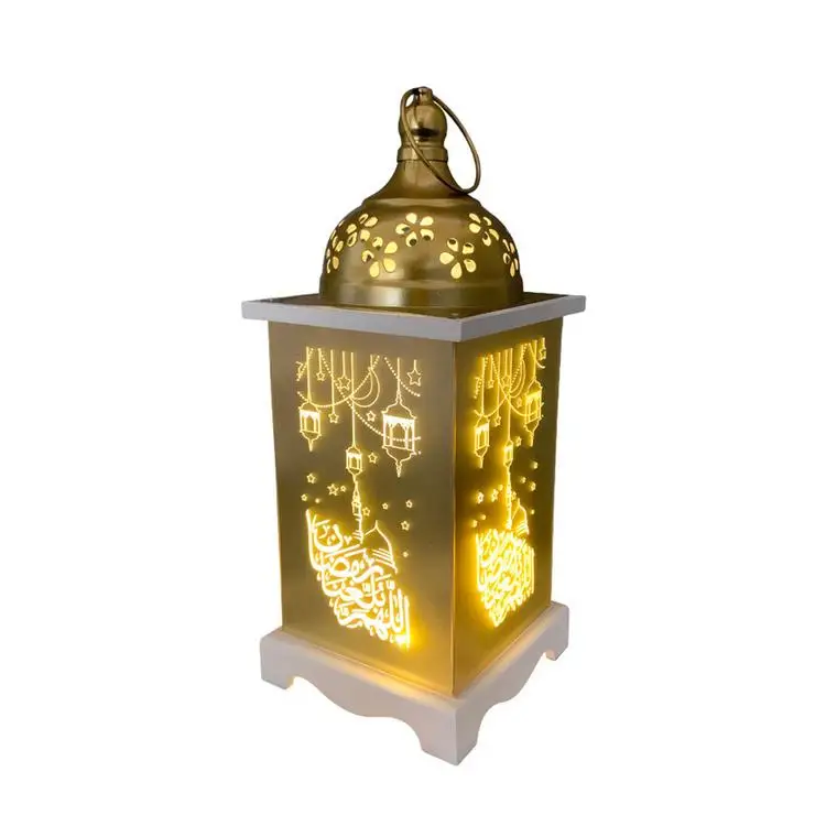 
2021 Newest Muslim Ramadan Eid al-Fitr Lantern Spot Decoration Ramadan Festival Decoration Eid Wooden Lantern 