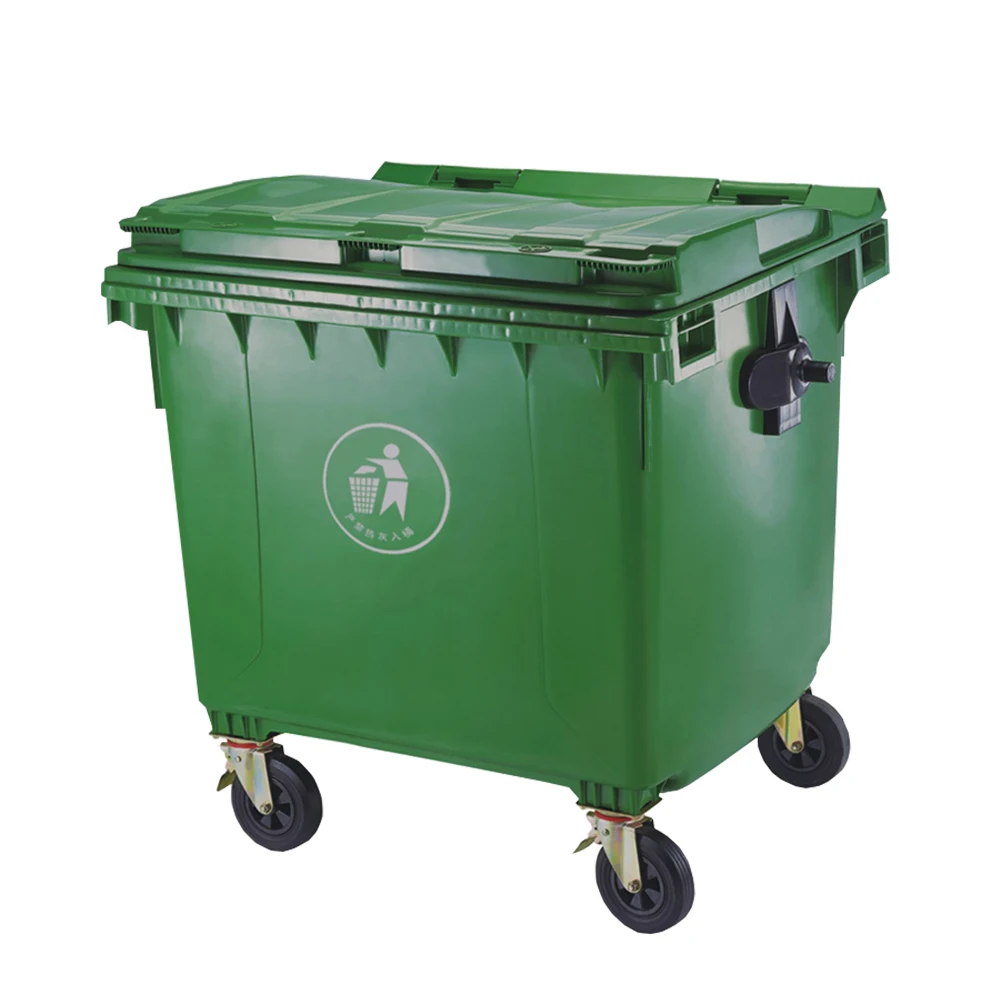 1100 L industrial 4 wheels garbage trash bin waste container