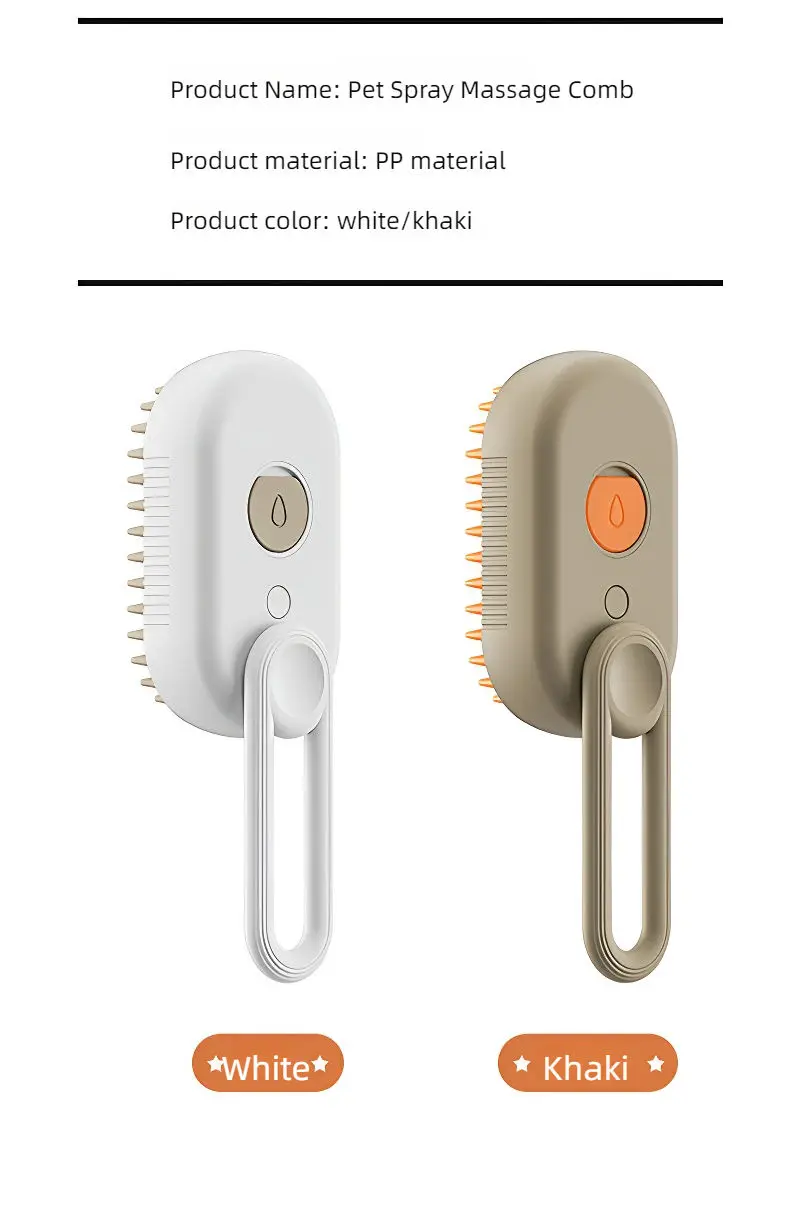 Foldable Pet Hair Remover Water Sticky Brush Grooming Shedding Comb 3 In1 Self Cleaning Electric Dog Cat Steam Brush With Handle