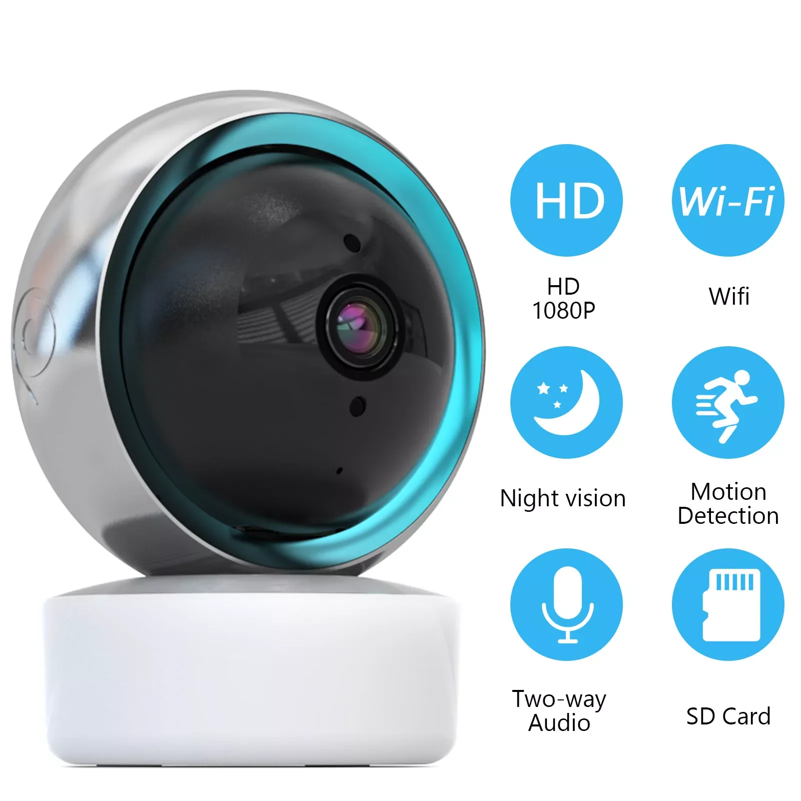 Tuya Smart 1080P WiFi CameraSurveillance Automatic Tracking Smart Home Security Indoor Wireless Baby PIR Monitor