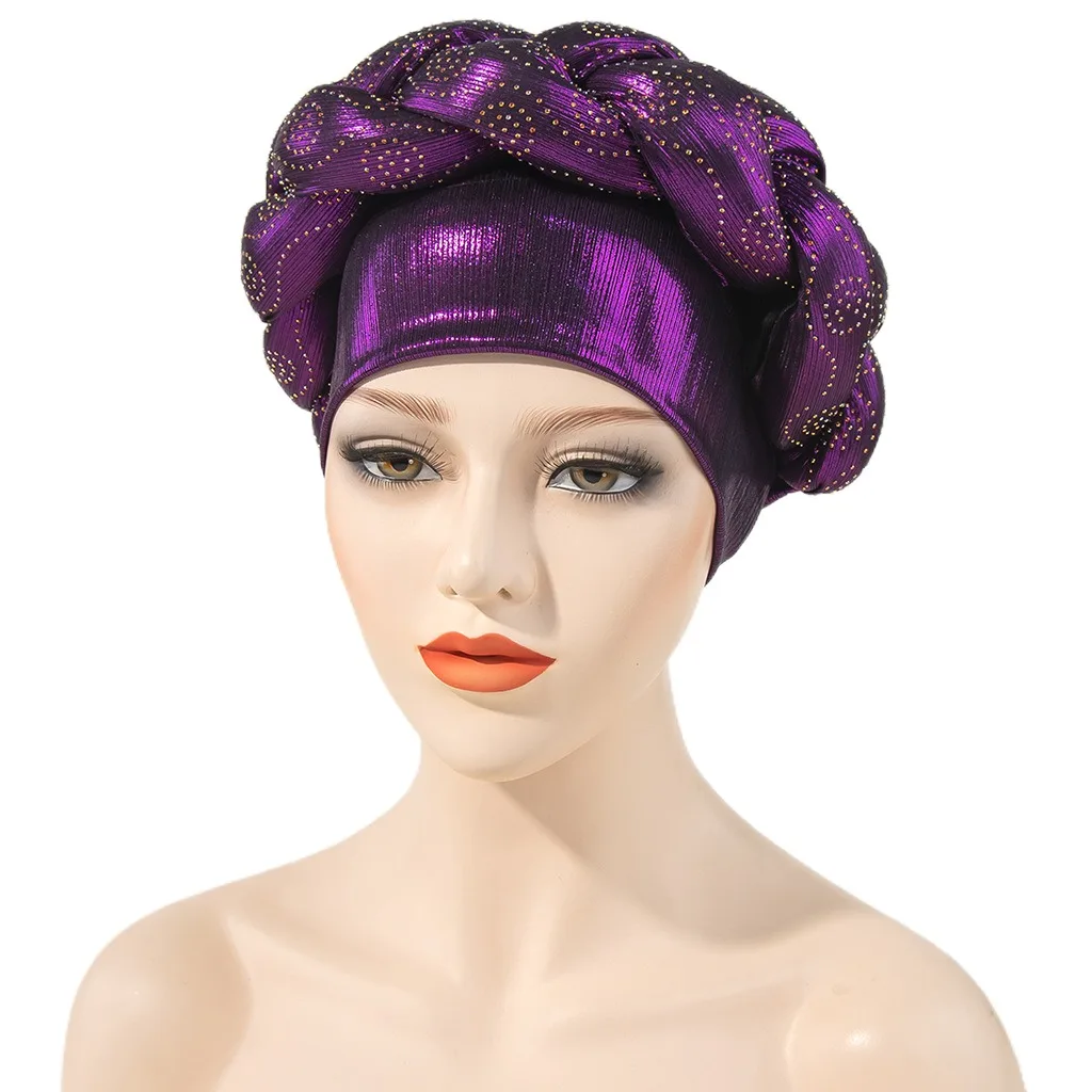 Turban Hats Women Muslim Headscarf Wholesale Braided Head India Turban Hat For Women