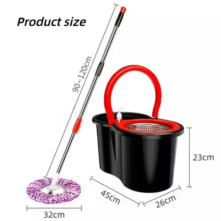 Factory Rotating Clean Microfiber Spinning Retractable Mops 360 degree Spining Mop And Bucket Set
