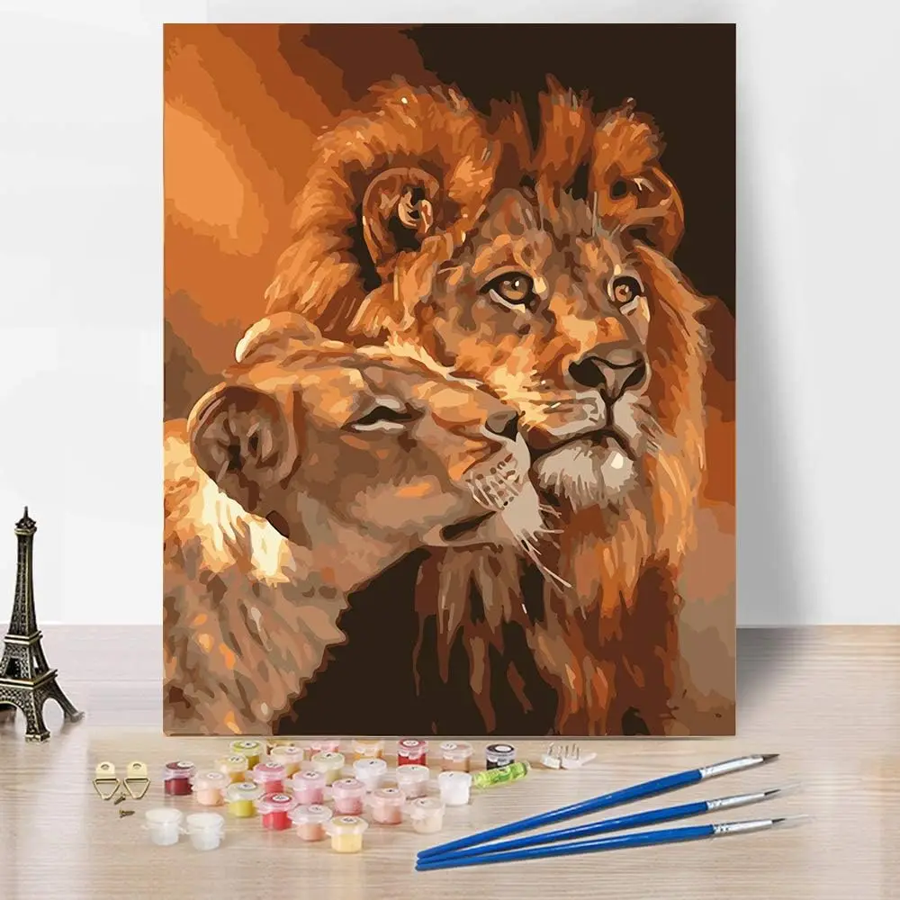 Lion King Paint by Numbers Kit Lion King Paint by numbers Kit Adult Beginner Children, Animal Adult Oil Painting Kit