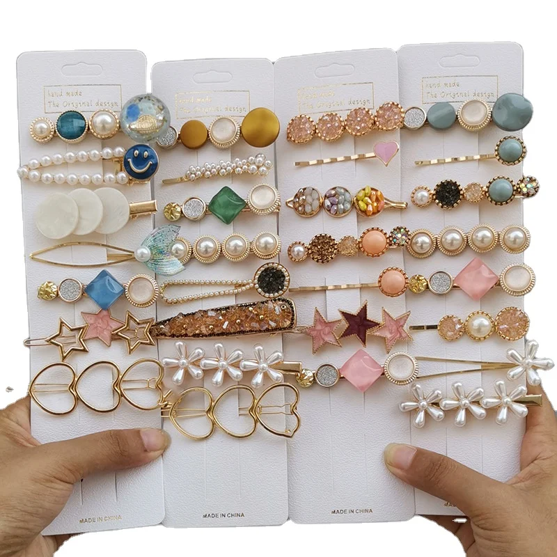 Ins Style Hot Sale Hair Clips Sets Multiple Styles 3-8 Sets Hairpins Gift for Women Girls