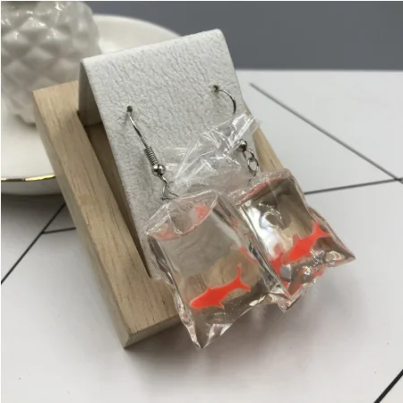 Fashion Koi Fish goldfish Water Bag Dangle Earrings Cute Handmade Womens
