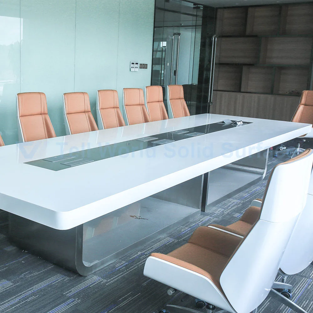 Modern meeting room conference table with power outlet meeting table for modern conference room