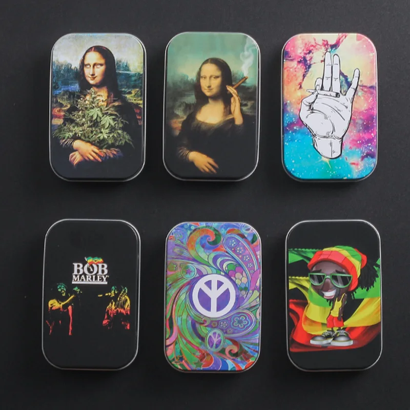 Fashion Tin Storage Box Tobacco Humidor Rolling Paper Box Cigarettes Cases Boxes Holder Smoking Accessories