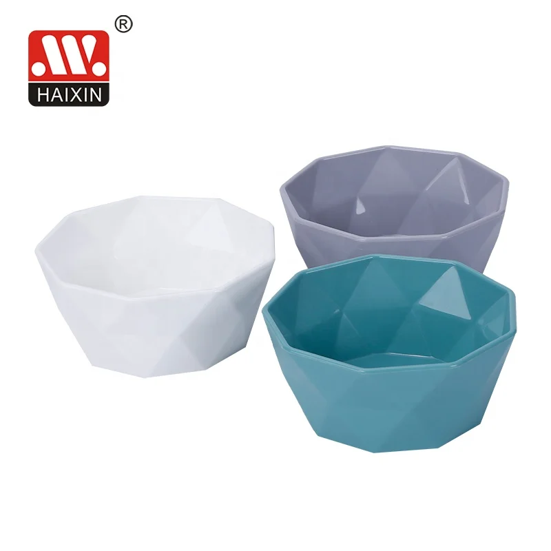 Haixing 5 size PP colored food bowls set dessert  mixing soup Salad Plastic Rice  Noodle Wholesale Custom Plastic Bowl