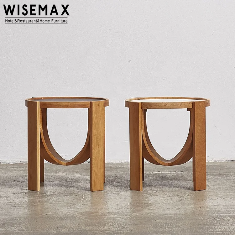 WISEMAX FURNITURE High quality home furniture Modernist unique U shaped base design wooden coffee table for living room