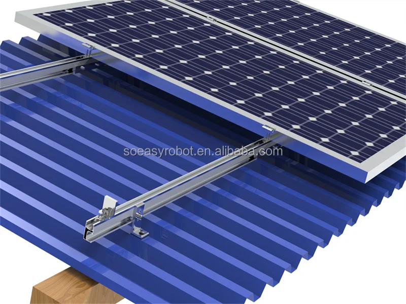 Solar Panel Mounting Rail Aluminium Solar Rooftop Rail Solar Bracket Solar Roof Mount Kit for Metal Roof