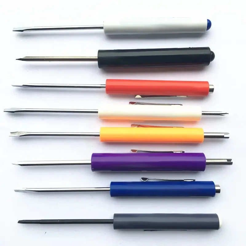 Promotional Plastic Handle Pen Style Magnetic Pocket Screwdriver