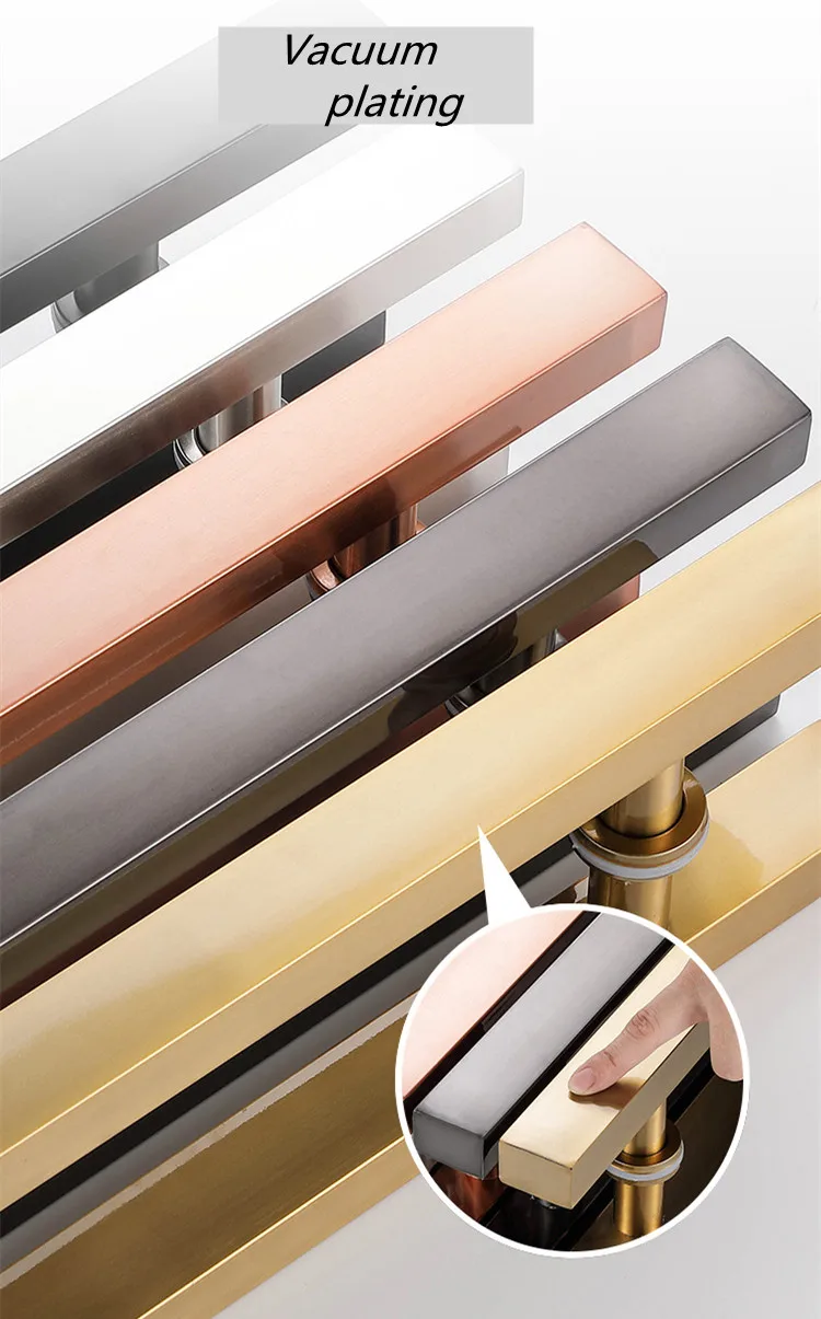 304 stainless square long handle for wooden door brushed no fingerprints