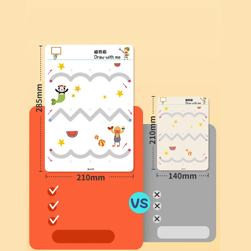 Children Educational Match Game Book Drawing Tablet Pen Control Training Shape