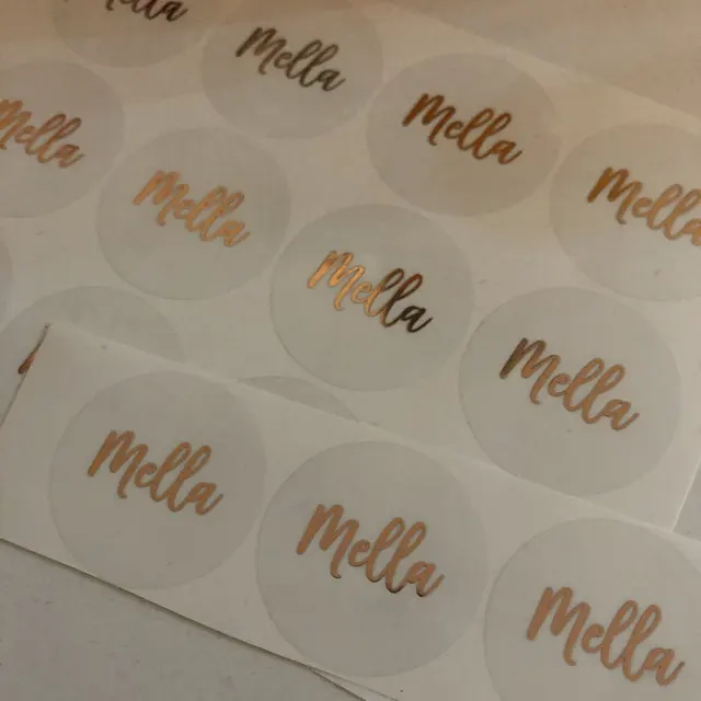 Custom Printing Transparent Roll Logo Labels Clear Waterproof Gold Foil Clear Transparent Print Round Logo Sticker Labels