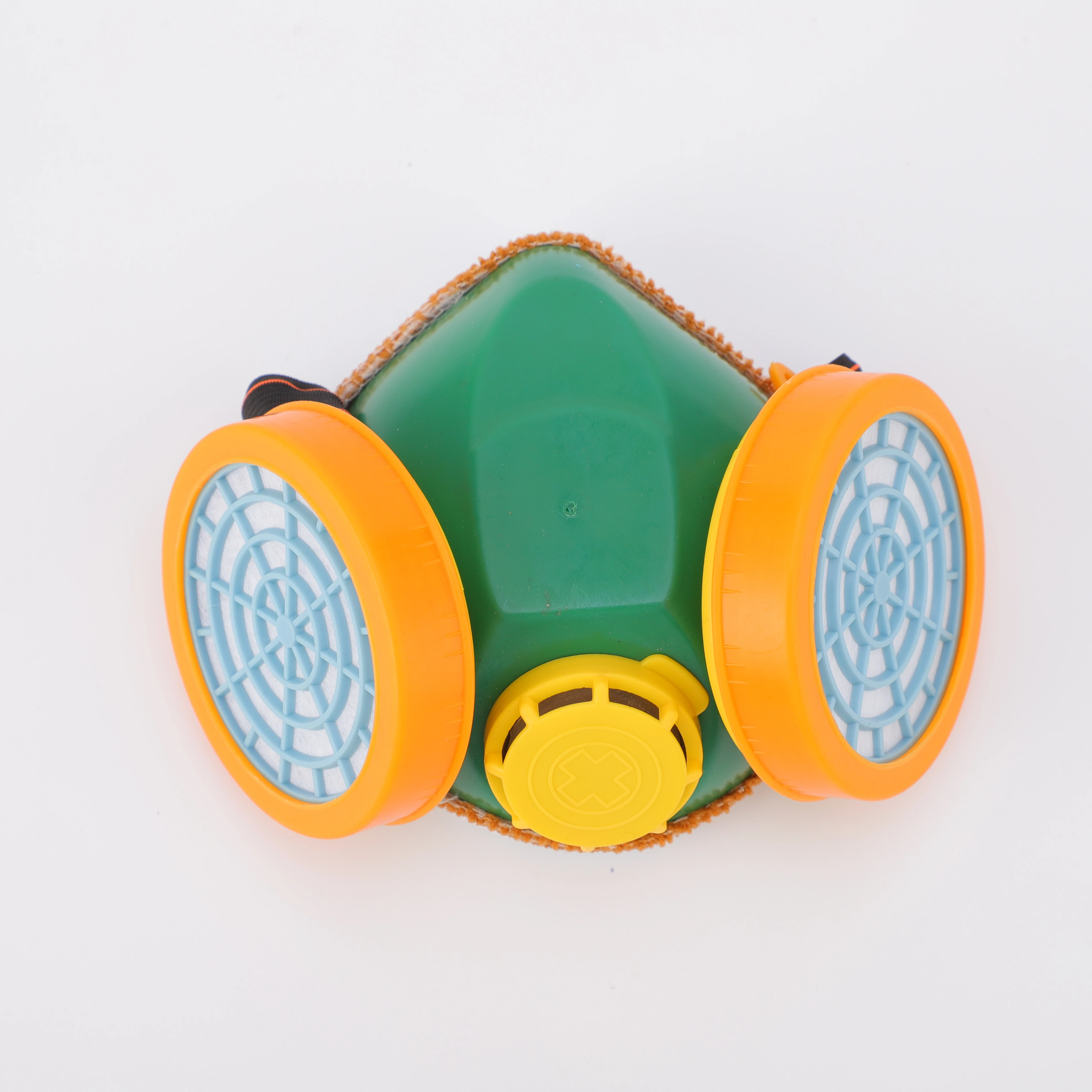 Half face safety gas mask, double cartridge chemical respirator