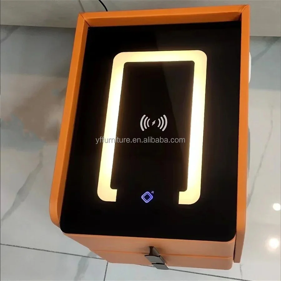 Высококачественная умная тумбочка с зарядной станцией беспроводной и Bluetooth-динамик Деревянный Комод