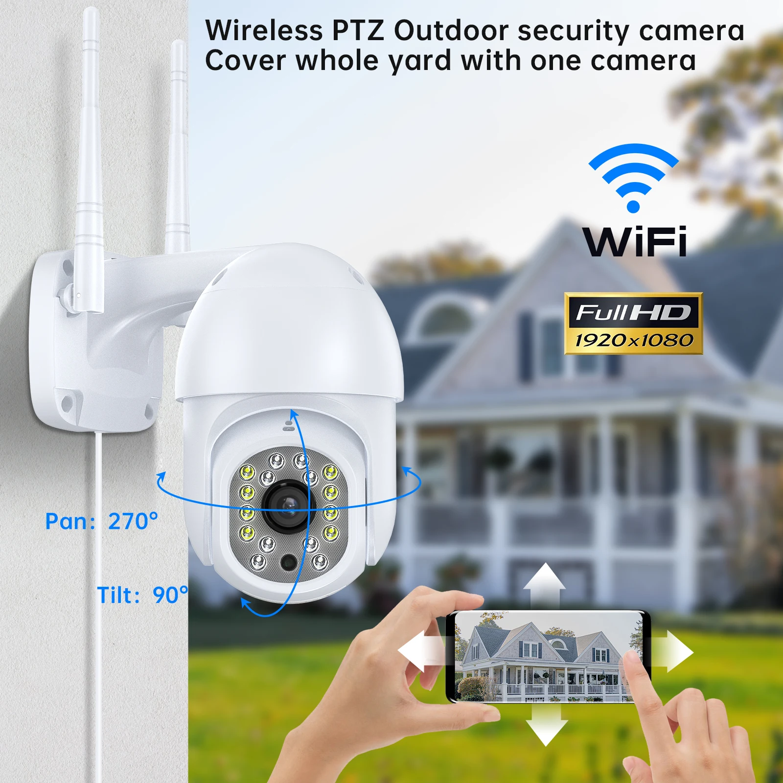 Уличная беспроводная камера видеонаблюдения EDUP IP66 Wi-Fi 1080p