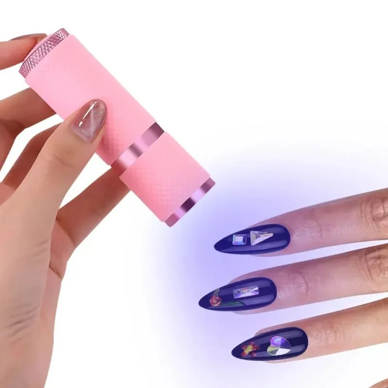 Electric LED Lamp Nail Dryer Pink/Blue/Yellow Portable UV Money Detector Flashlight Gel Varnish Manicure Tools