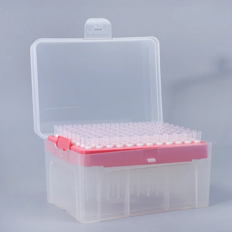 Universal 300ul Disposable Transparent 96 Well Hole Box Pipette Tips Sterilized Filtered Low Retention