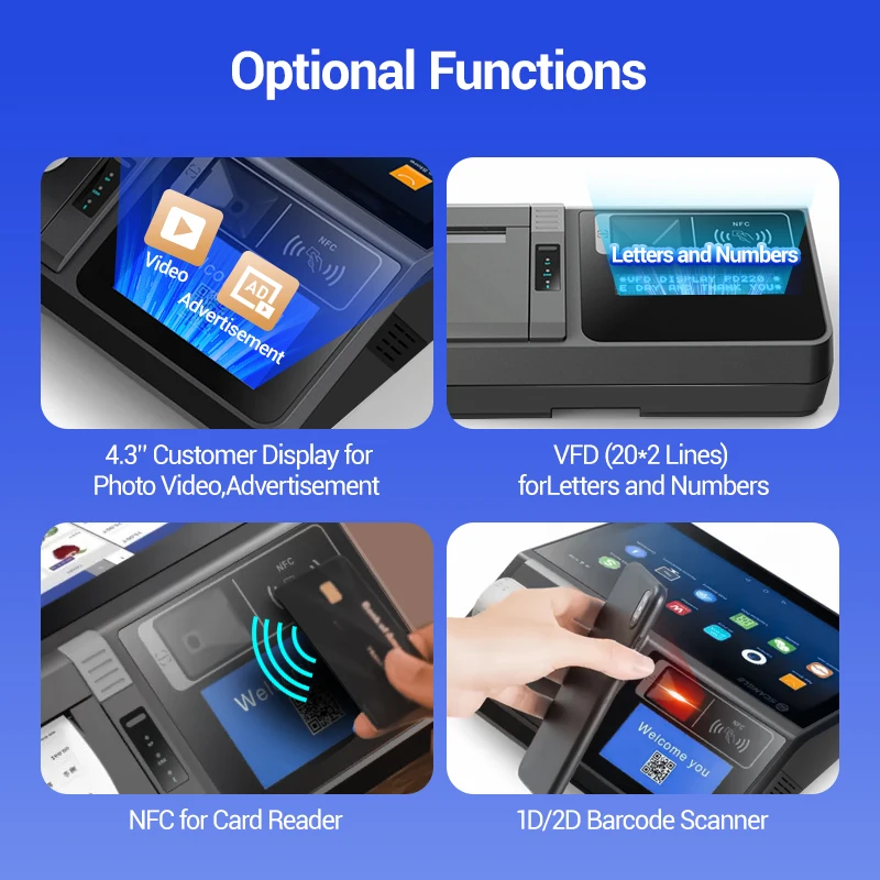 Windows/Android Cashier Machine Pos Computer 11.6' Mobile Desktop POS Software NFC Payment Reader Caisse Enregistreuse MIni Pos