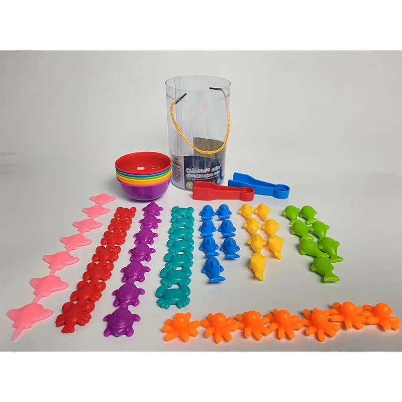 Kids Color Cognition Montessori Educational Counting Animal Dinosaur Sorting Match Game Sensory Toys for Christmas Gift