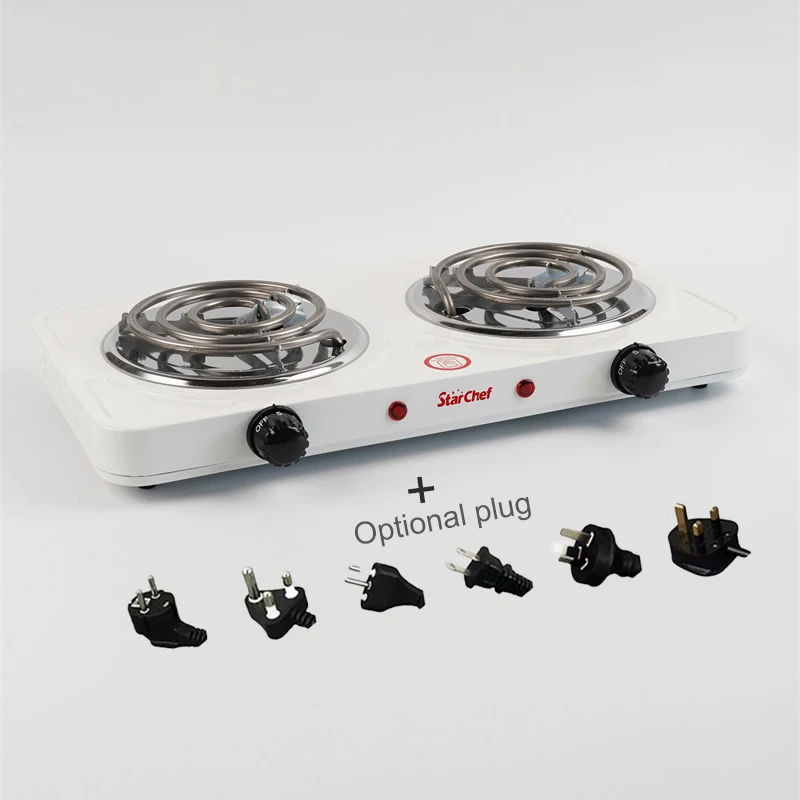 Kitchen Use Portable Double Coil Burner Cooktops Electric Stove With 5 Power Adjustment