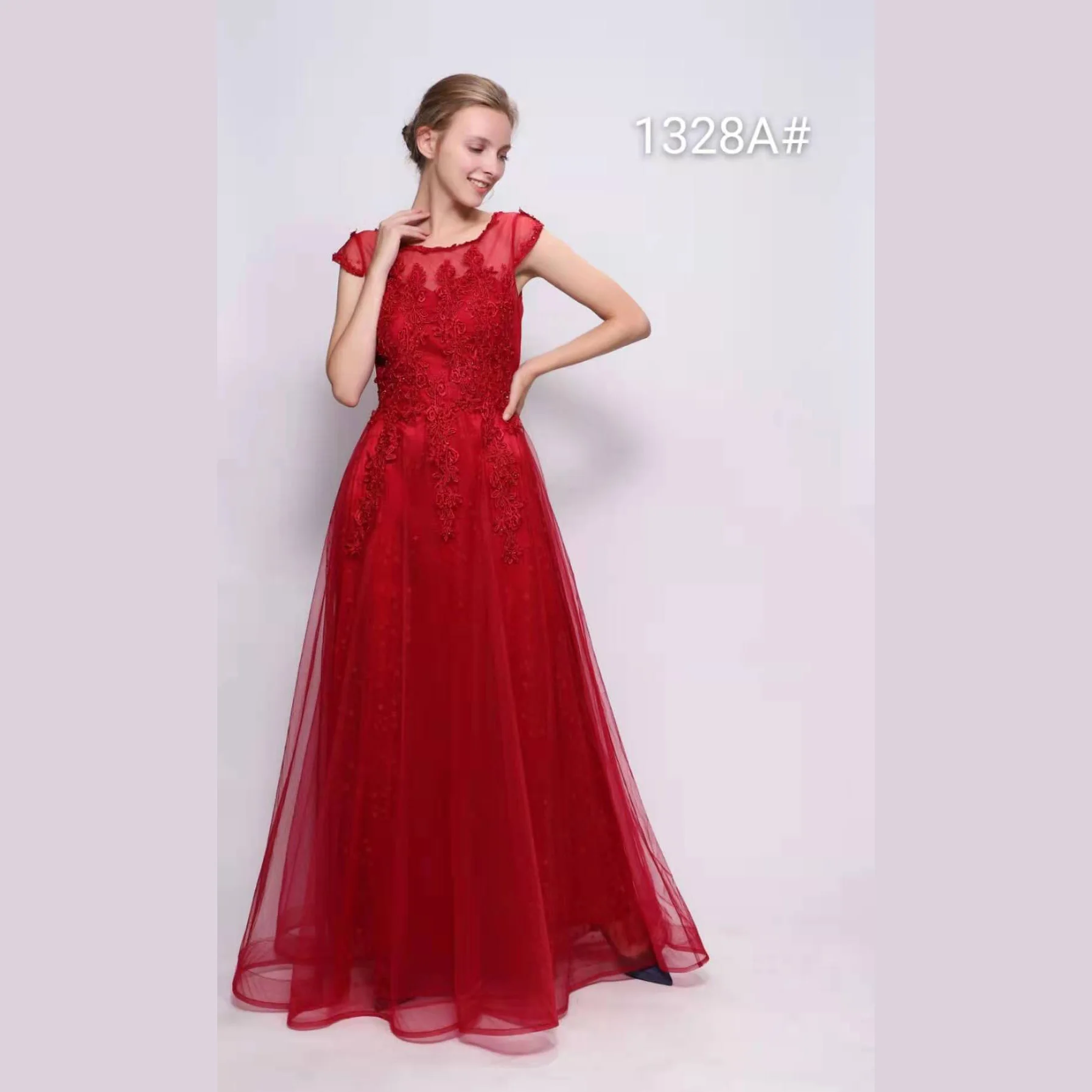 Woman Formal Elegant Party Dresses Blue Maxi Dresses Women Wholesale Mesh Dress With Lace For Women Wedding Veil