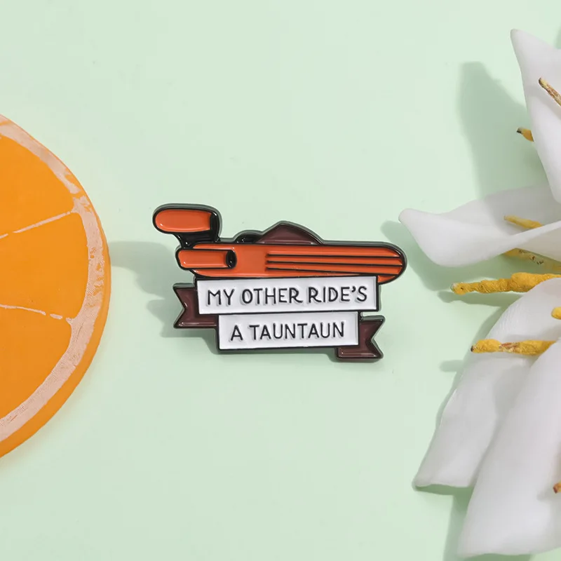 My other ride creative funny text text brooch Clothing accessories collar pin Metal badge delicate