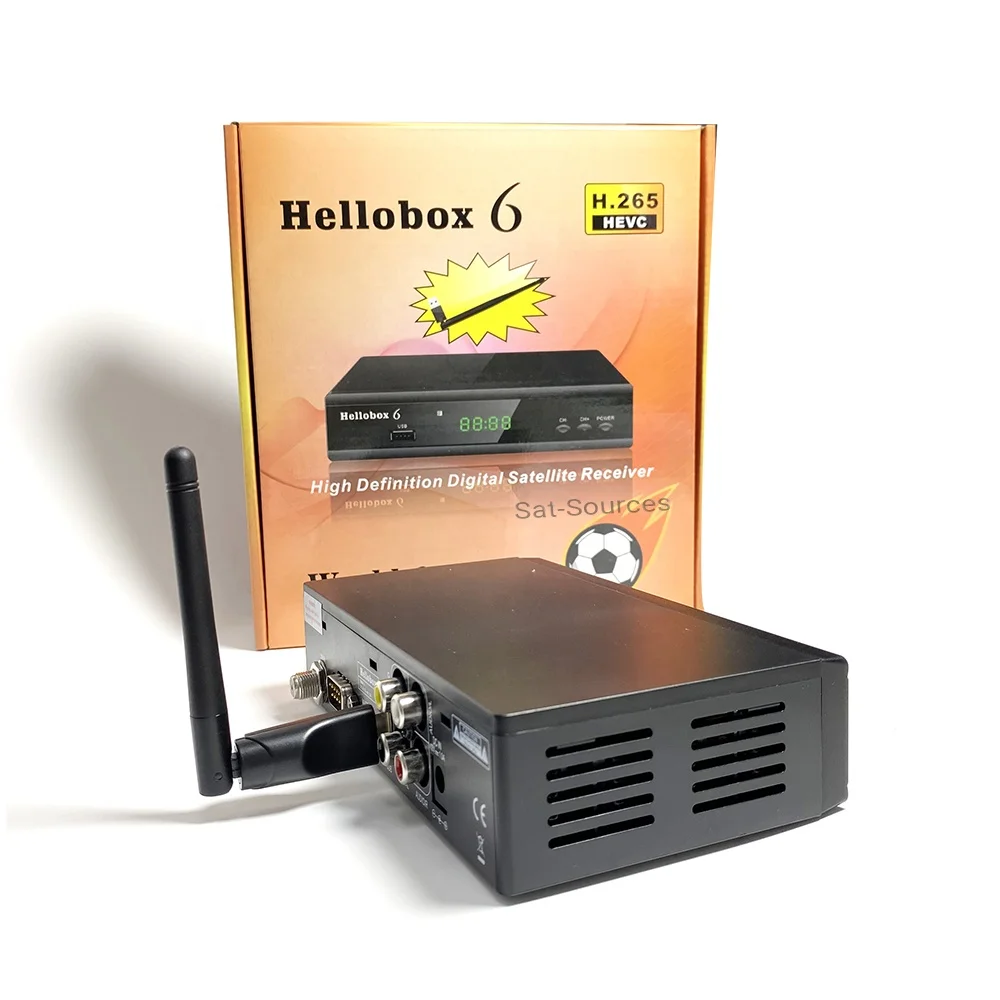 Hellobox 6 H.265 HEVC 1080P Full HD спутниковый ТВ-приемник USB WiFi / RJ45 опция Powervu Biss полностью Autoroll Бесплатный IPTV