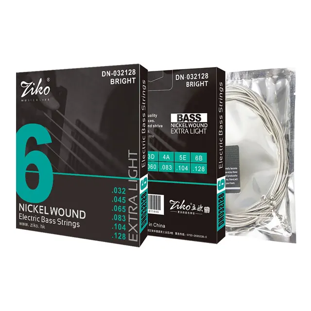 Ziko Guitar Accessories DN045-6 Ziko 6 Guitar Strings Nickel Wire Wound Electric Bass Strings