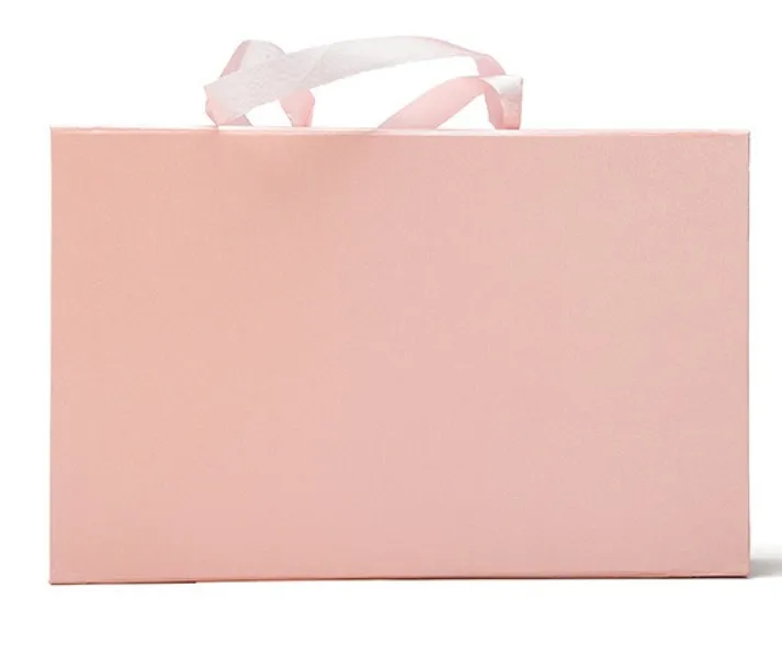 Luxury Customized Logo Recycled Paper Gift Packing Clothes Packaging Shipping Mailer Box With Ribbon Pink Boxes For Hoodies