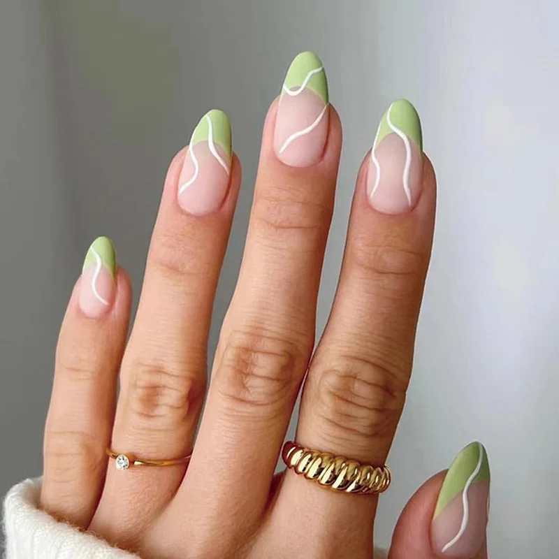 Free Shipping Colorful Gradient Vignetting Rainbow Press on False Nail Tips Shiny FakeNail Finished Long Ballet Nails Art Glue