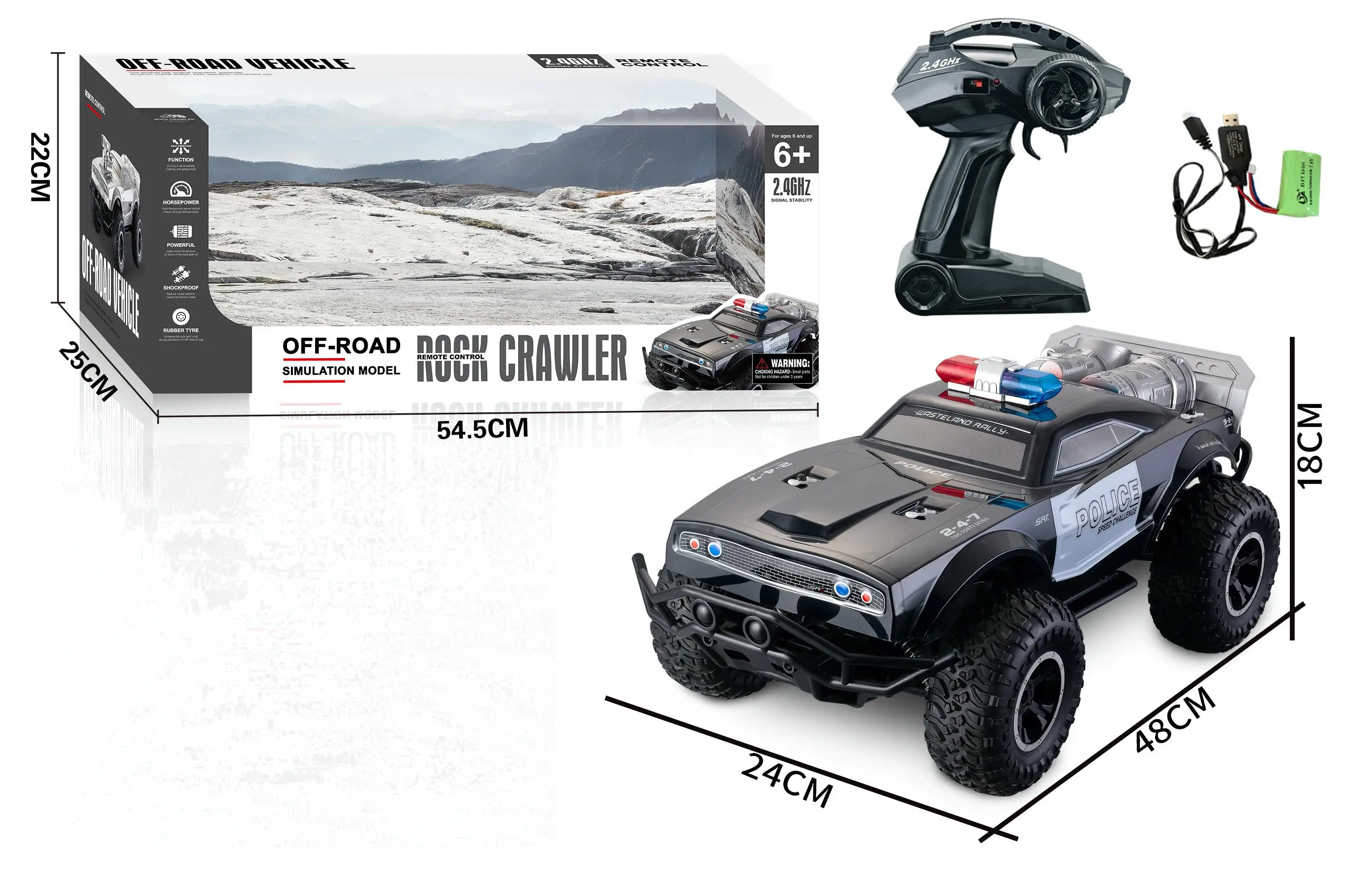 1:8 2.4Ghz Radio control car 4x4 Police car Rc cars for adults and kids with high speed 15km+/hour , rc racing toys outdoor toys