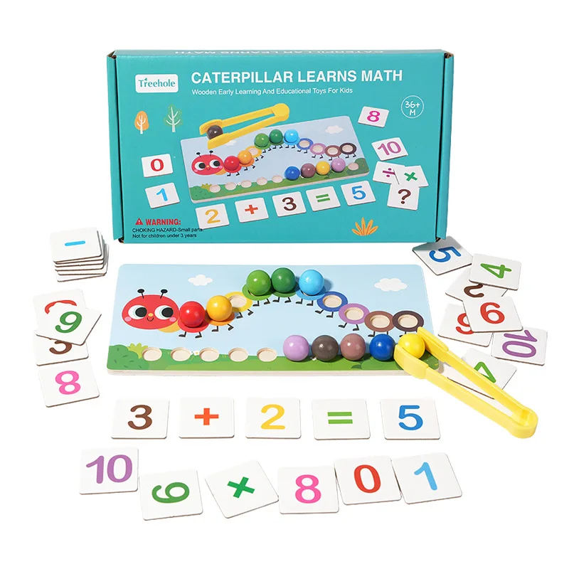 Caterpillar Arithmetic Bead Set 3D Color Focus Training Parent-Child Interactive Early Education Toy Girls CPC Certified