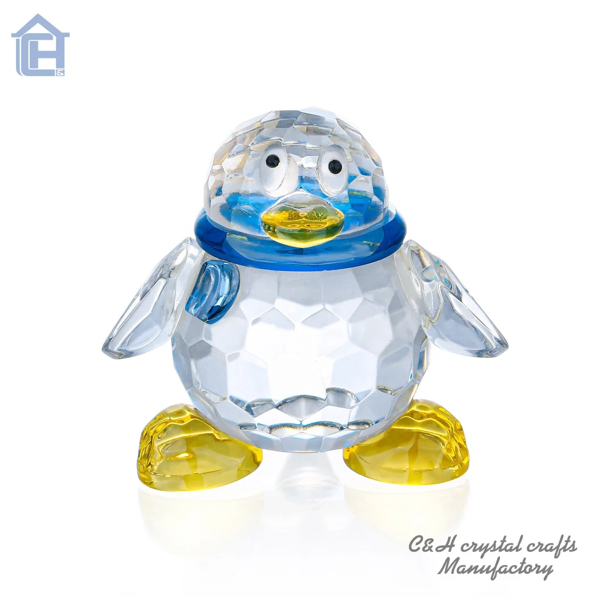Gleam K9 crystal decorative clear crystal penguin figurines Hand Carved Crystal Animals For Healing and home decor