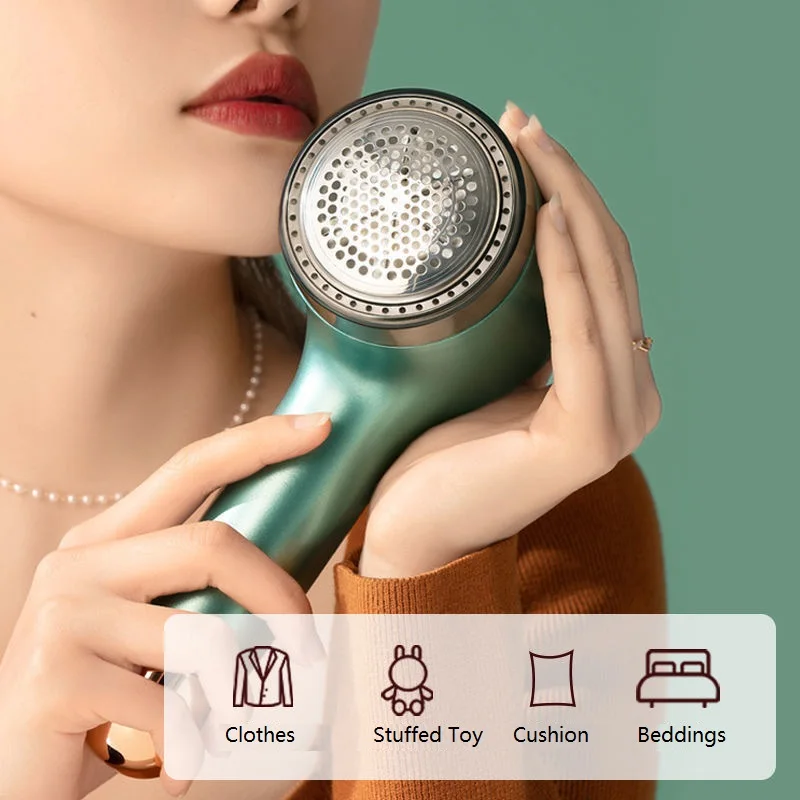 Fabric Shaver Pill Sweater Clothing Fuzz Shaver hairballs Roller 6-Leaf Blades USB Rechargeable Trimmer Electric Lint Remover