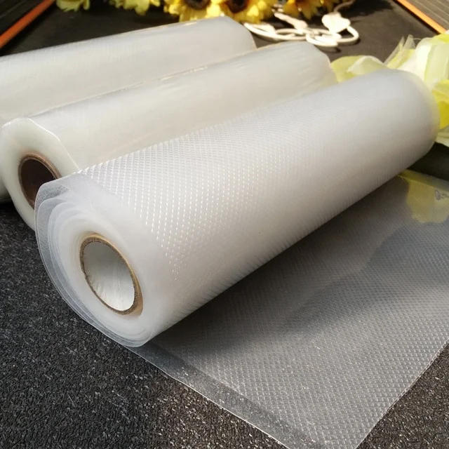 PA PE vacuum transparent embossed pouch for fresh fish meat vegetable nuts snack fruit.